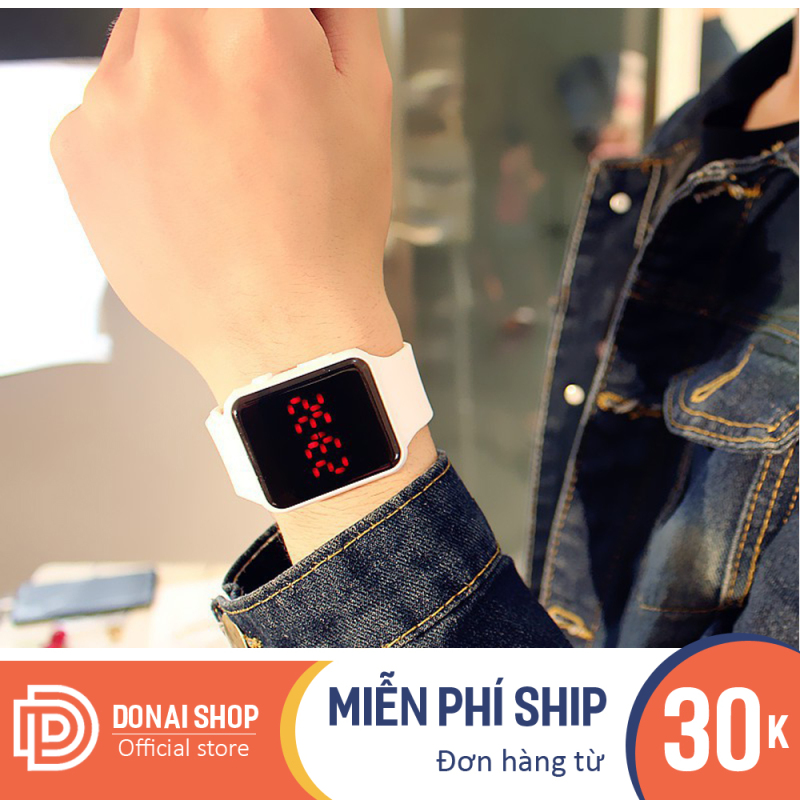 Đồng hồ điện tử unisex Led AP watch, Đồng hồ cặp đôi, dây cao su bền bỉ, 2 màu lựa chọn DONAI.C118