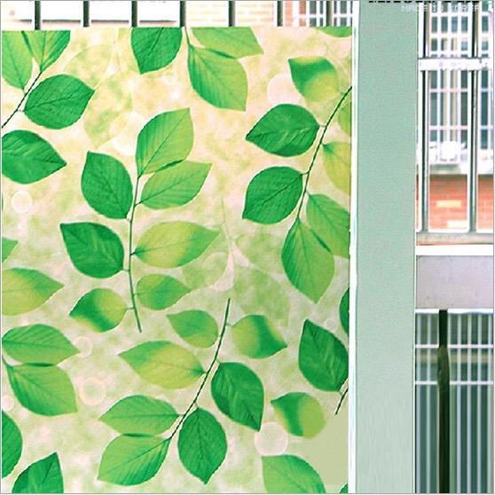 [HCM]Cuộn 5M x 60cm decal dán kính mờ (có sẵn keo) - LÁ XANH ĐẬM
