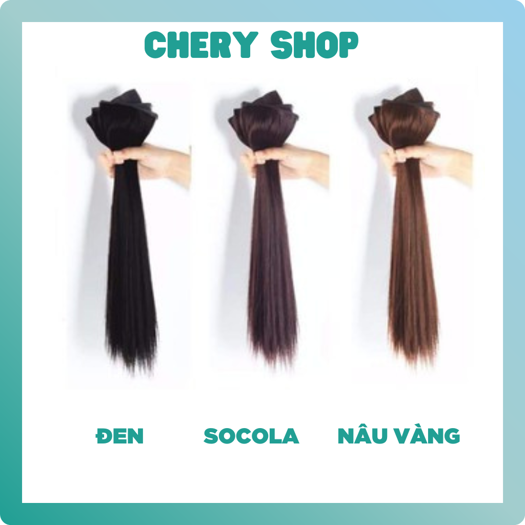 Tóc giả kẹp phím phồng thẳng combo 3 phím giúp làm dày và dài tóc
