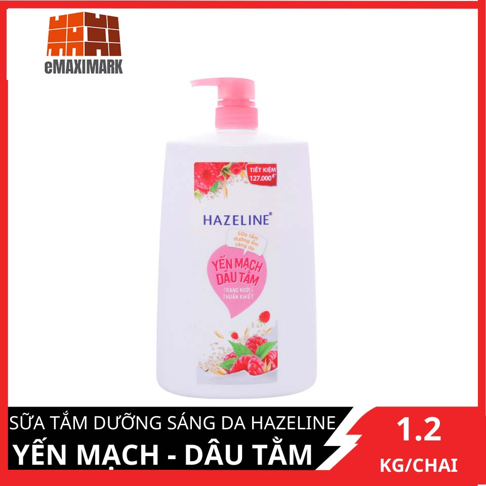 [HCM ship 2h] Sữa Tắm Hazeline Yến Mạch Dâu Tầm (Hồng) Chai 1KG