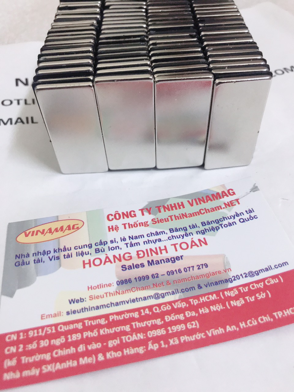 Bộ 10 viên Nam châm đất hiếm 40x20x3mm