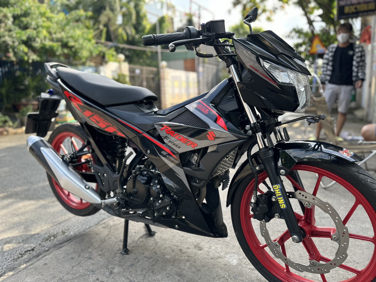 Tem Rời Raider màu đen xám đỏ