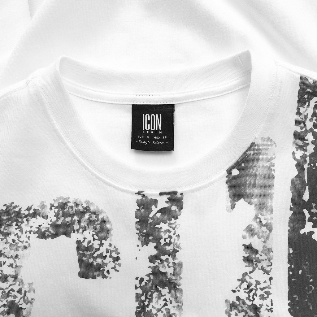 LUCKÁo Thun Nam Cotton ICON DENIM Regular Form Text Printed ATID0054