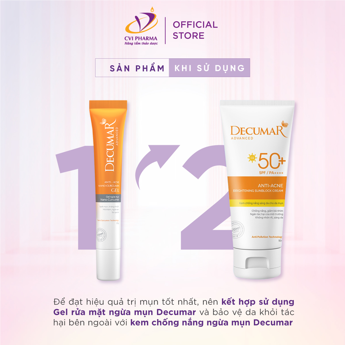 Combo 2 gel ngừa mụn Decumar advance 20gr