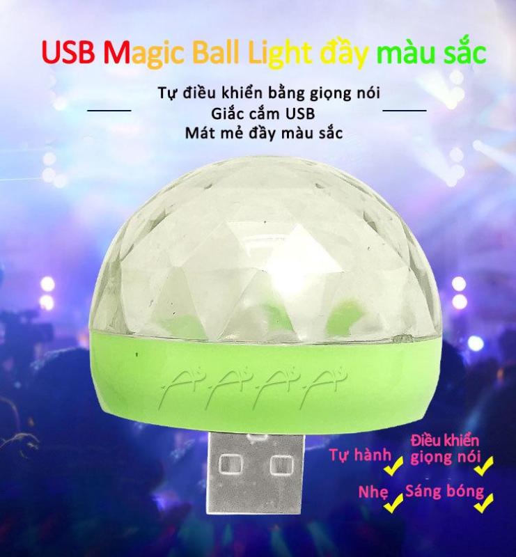 7 màu Đèn LED chiếu vũ trường mini cầm tay cảm ứng âm thanh cổng USB Thiết kế nhỏ gọn chiếu sáng xa