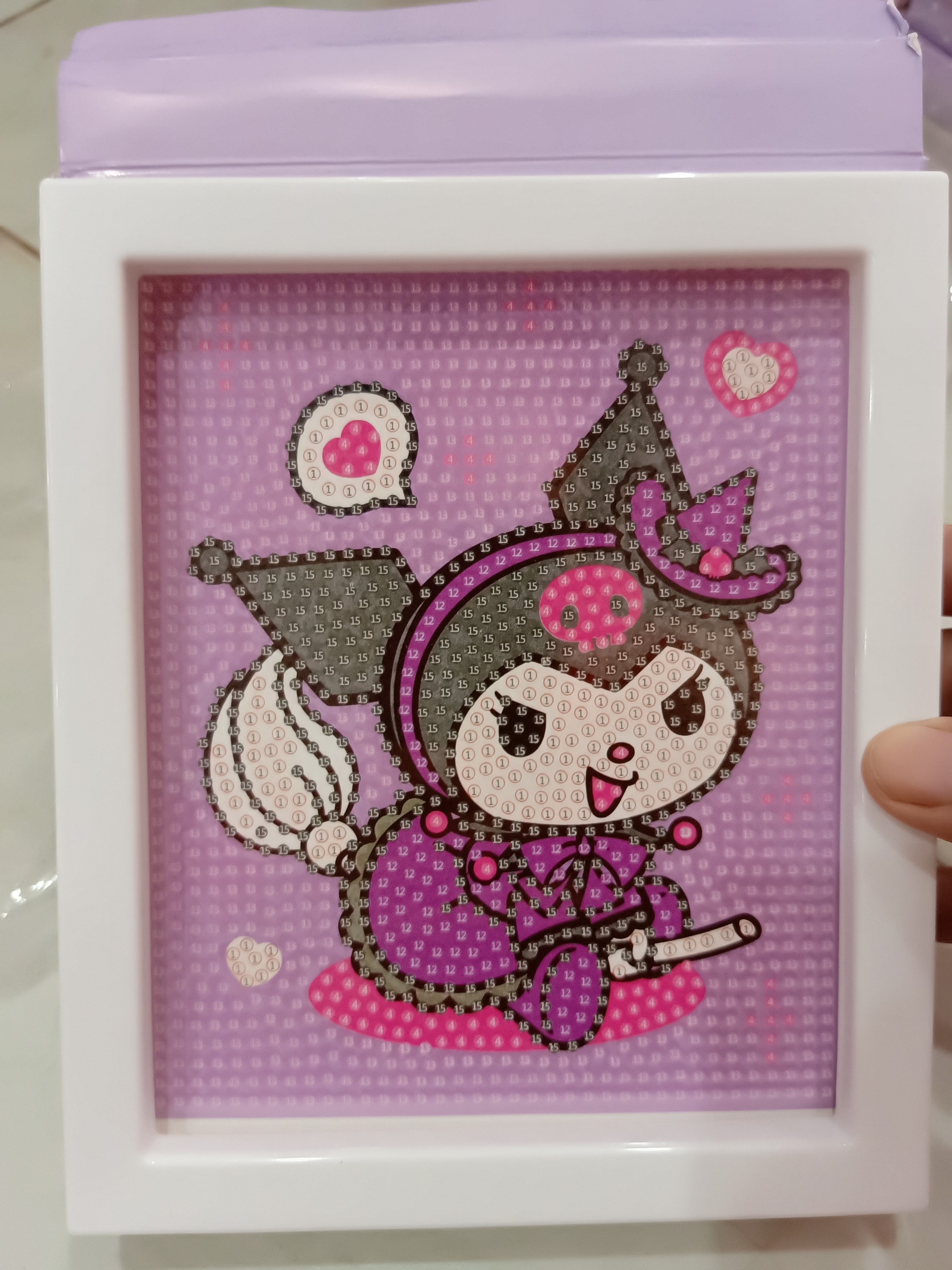 Tranh đính đá tự làm, tranh gắn đá 5D DIY hình cô gái xinh xắn 15x18cm( kèm khung)