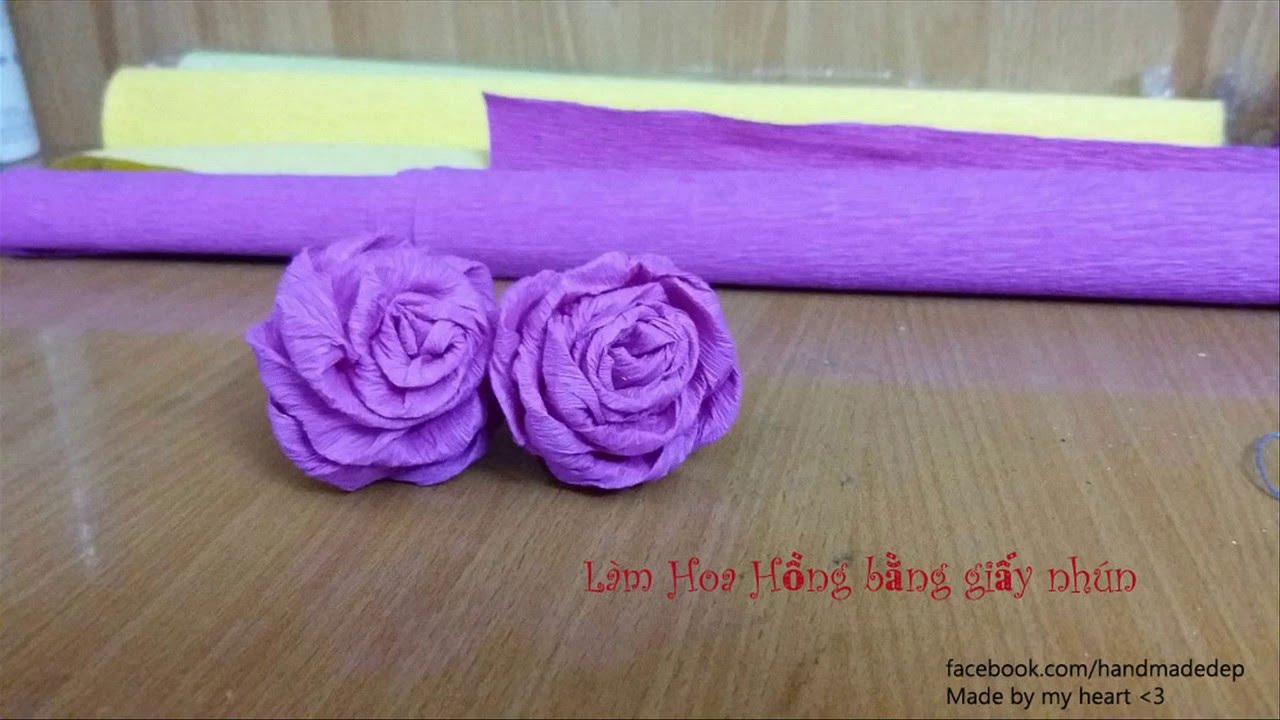 Giấy nhăn - giấy nhún làm hoa