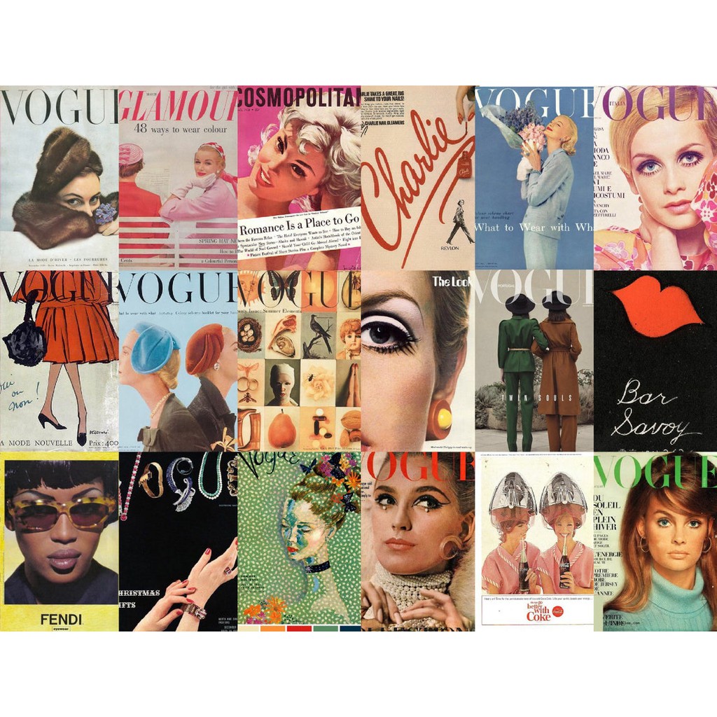 12 tấm Wall Collage - theme Magazine cover