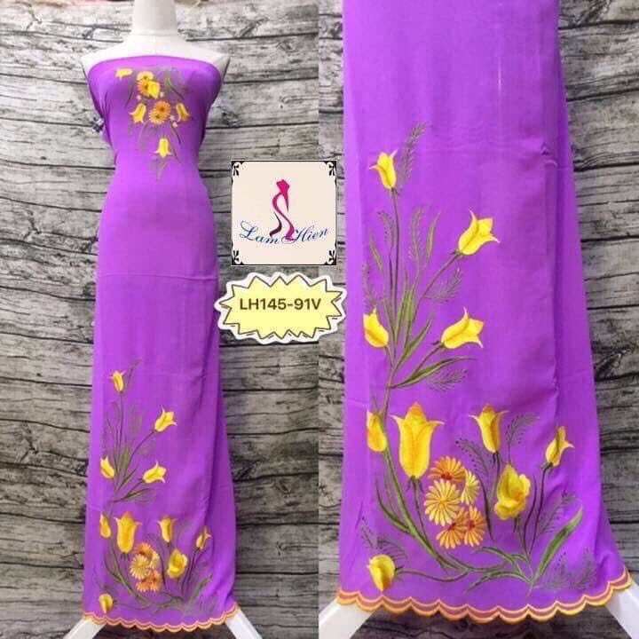 Vải áo dài thêu chân (230 sale còn 159k/áo, size to 169k/áo) LH145