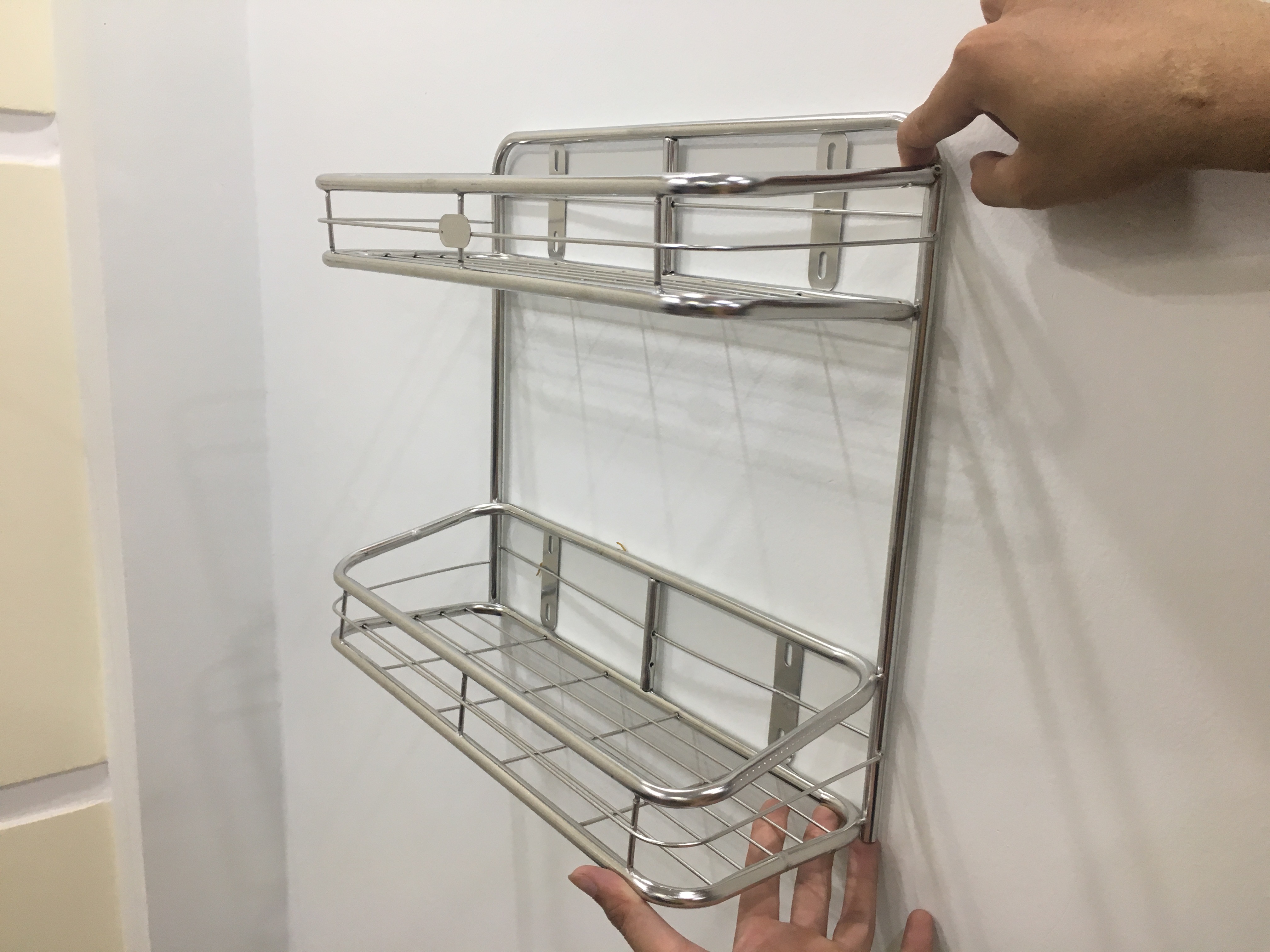 KỆ ỐNG INOX ĐỰNG GIA VỊ 2 TẦNG