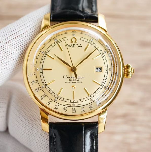 Đồng hồ nam- đồng hồ nam dây da kim trôi OMG size 40mm, đồng hồ thời trang máy pin thể thao sang trọng, mặt kính chống xước, đồng hồ giá rẻ bán chạy