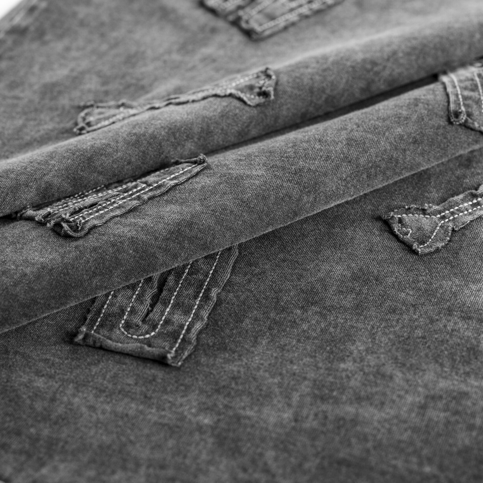 MENDE - Patch Washed Tee - Áo thun unisex xám