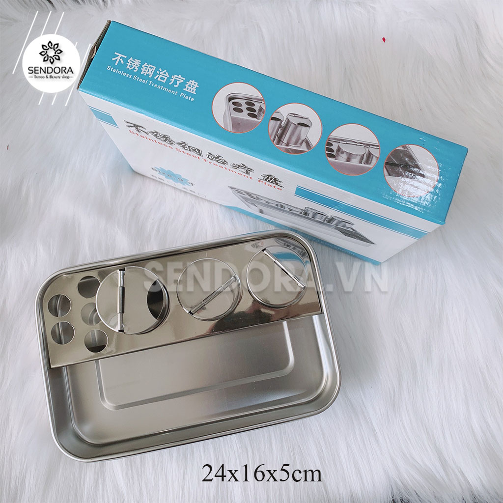 [HCM]Bộ khay và hũ inox đựng dụng cụ đa năng