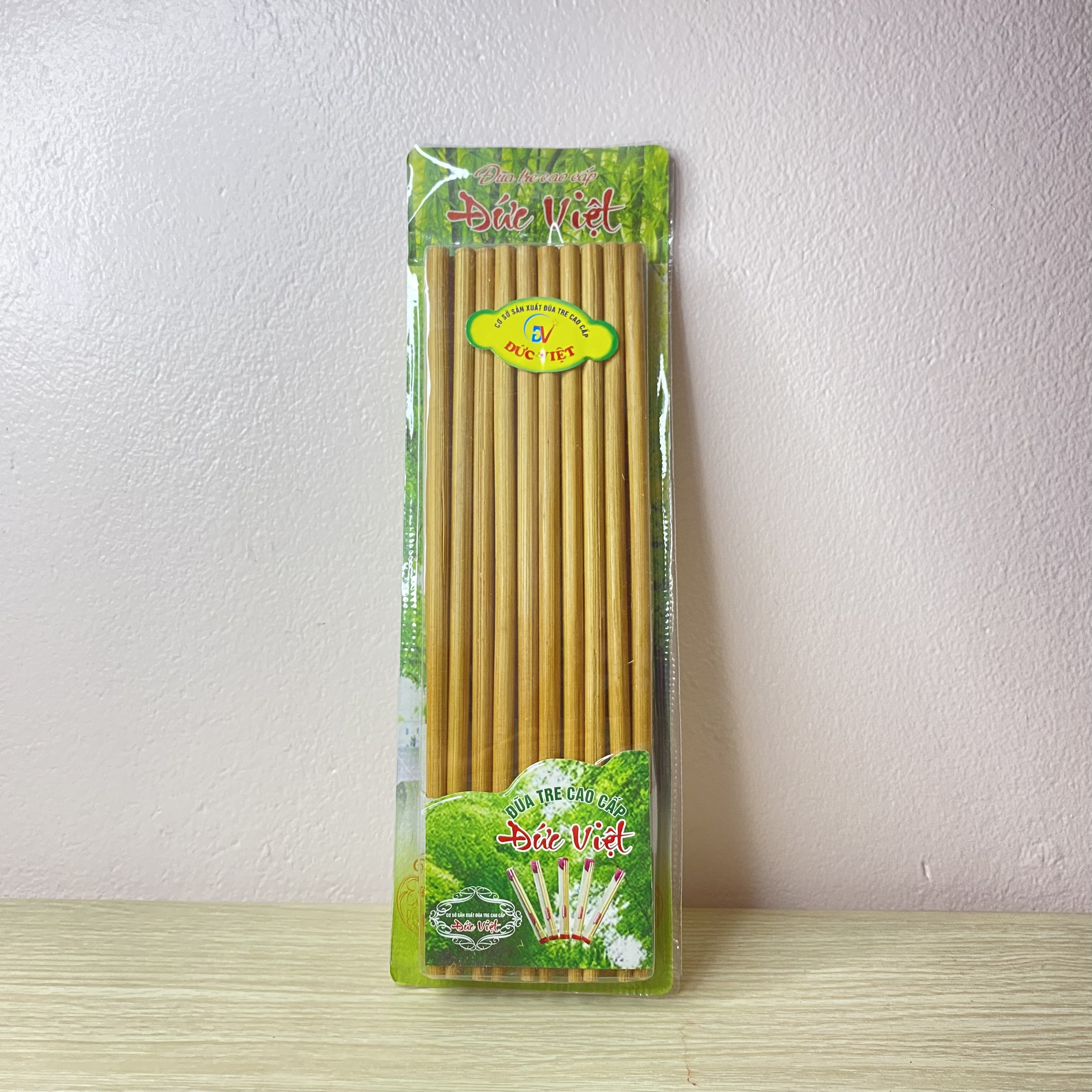 Đũa Tre Đức Việt Vỉ 10 Đôi Đũa Tranh Sạch