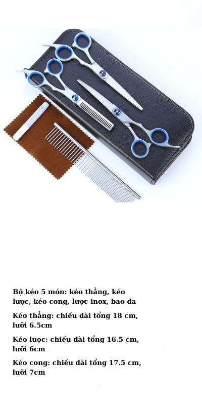 Bộ kéo cắt tỉa lông cho chó mèo (Bộ 3 kéo)