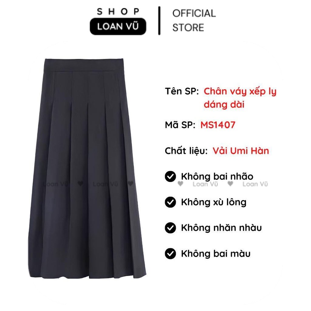 [BIGSIZE] Chân váy xếp ly dáng dài - ms516