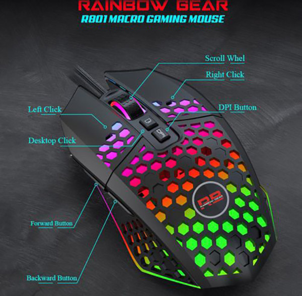 Chuột gaming RAINBOW GEAR R801 LED
