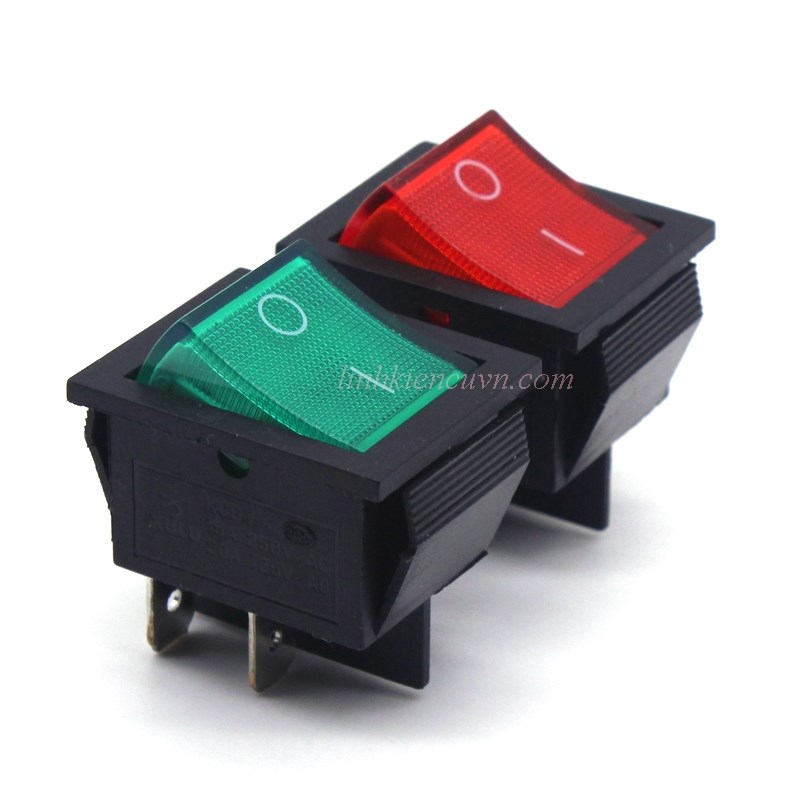 Công tắc kcd4-202 31*25mm 16a 250v đỏ 4 chân