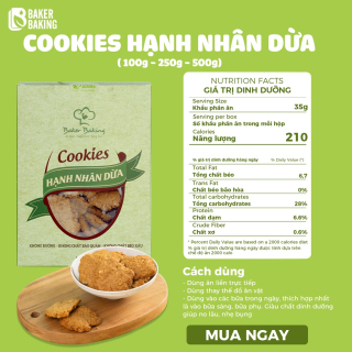 Bánh Cookies Hạnh nhân dừa BakerBaking - Healthy Eatclean thumbnail