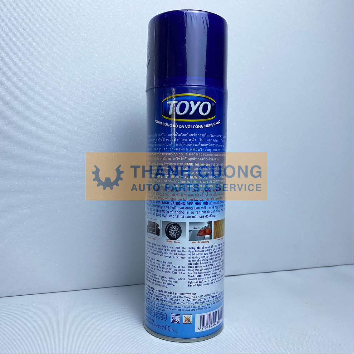 Chai xịt Toyo làm sạch, bóng, mới đồ da, đồ gỗ 500ml
