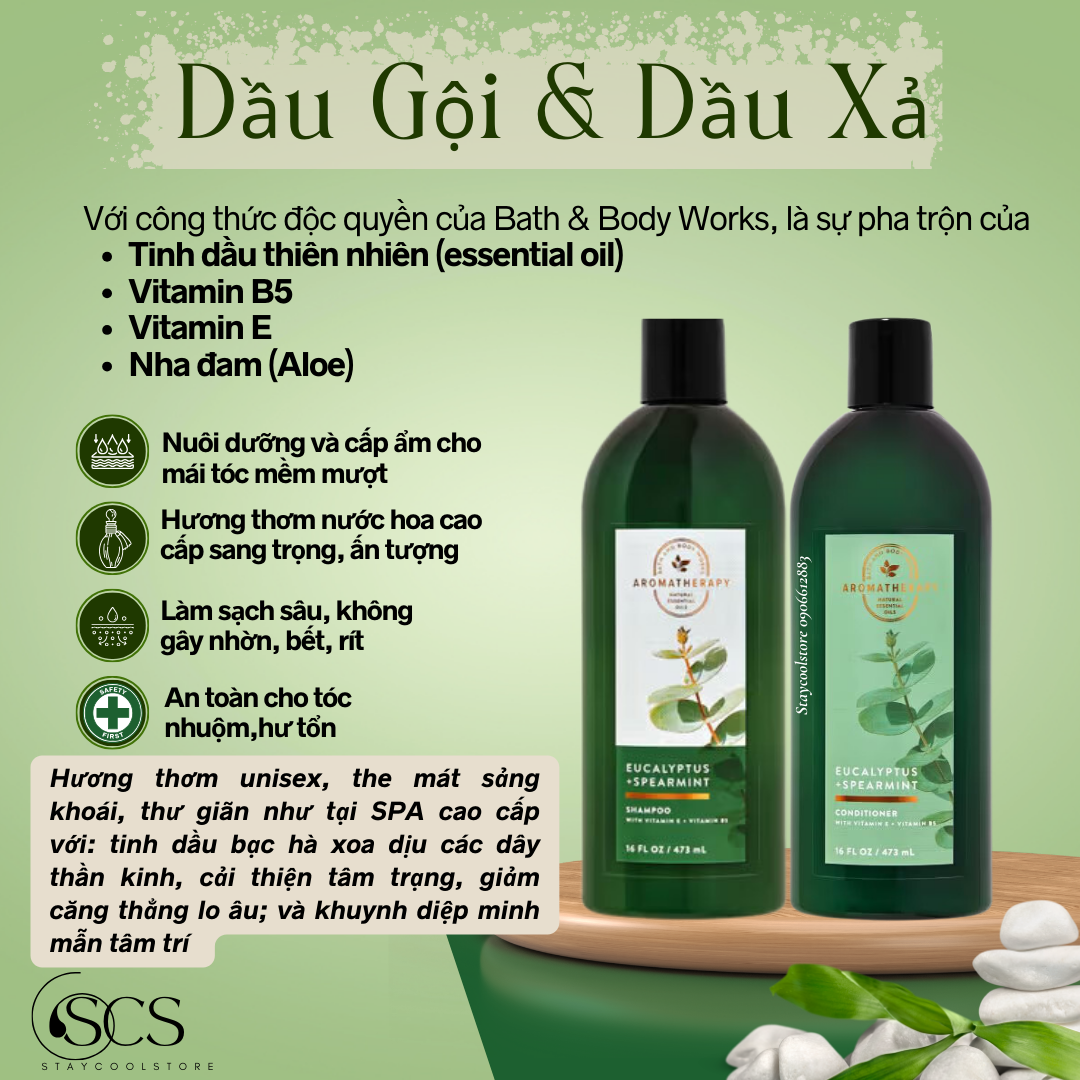 [Bill Mỹ- Đủ Mùi] Dầu Gội và Dầu Xả BATH & BODY WORKS 473ml