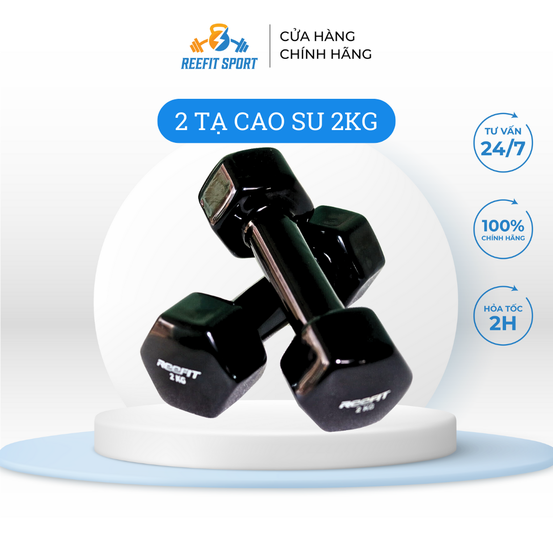 Bộ 2 tạ tay cao su 2kg Reefit