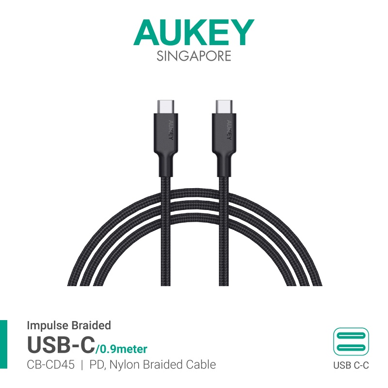 Cáp Sạc Nhanh USB-C to USB-C 0.9m Aukey CB-CD45