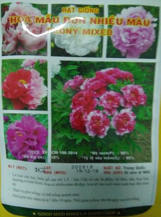 Hạt giống cây hoa mẫu đơn nhiều màu