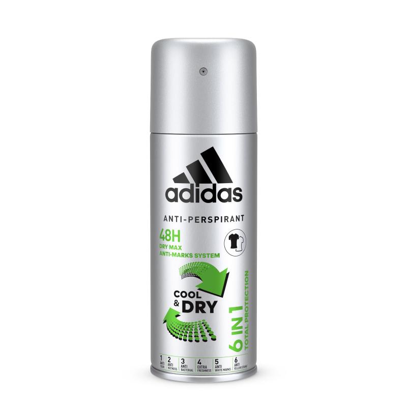 Xịt Khử Mùi Toàn Thân Nam Ngăn Mồ Hôi Adidas 6 in 1 Cool & Dry 150ml cao cấp