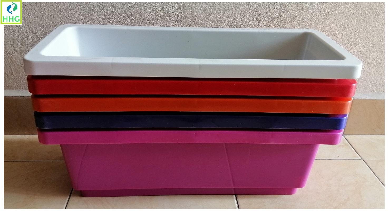 COMBO 5 CHẬU/ KHAY/ MÁNG NHỰA TRỒNG RAU, TRỒNG HOA KÍCH THƯỚC 48X20X16CM - NHIỀU MÀU