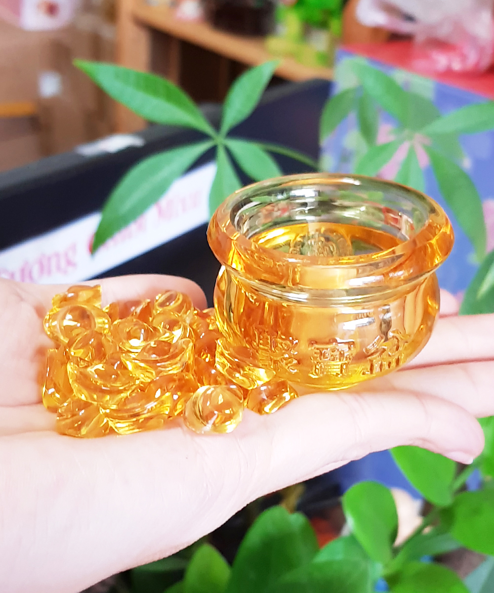 [HCM]Combo Bát Tụ Bảo size 5cm kèm 30 thỏi vàng size 1.5cm