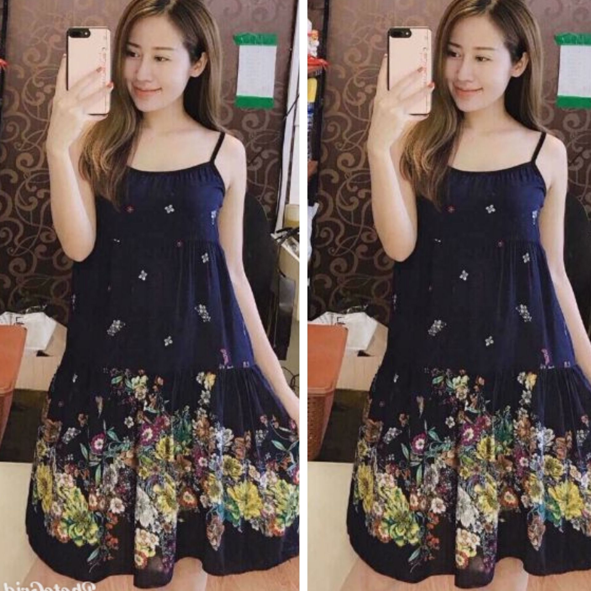 váy bầu lanh chất mát 110