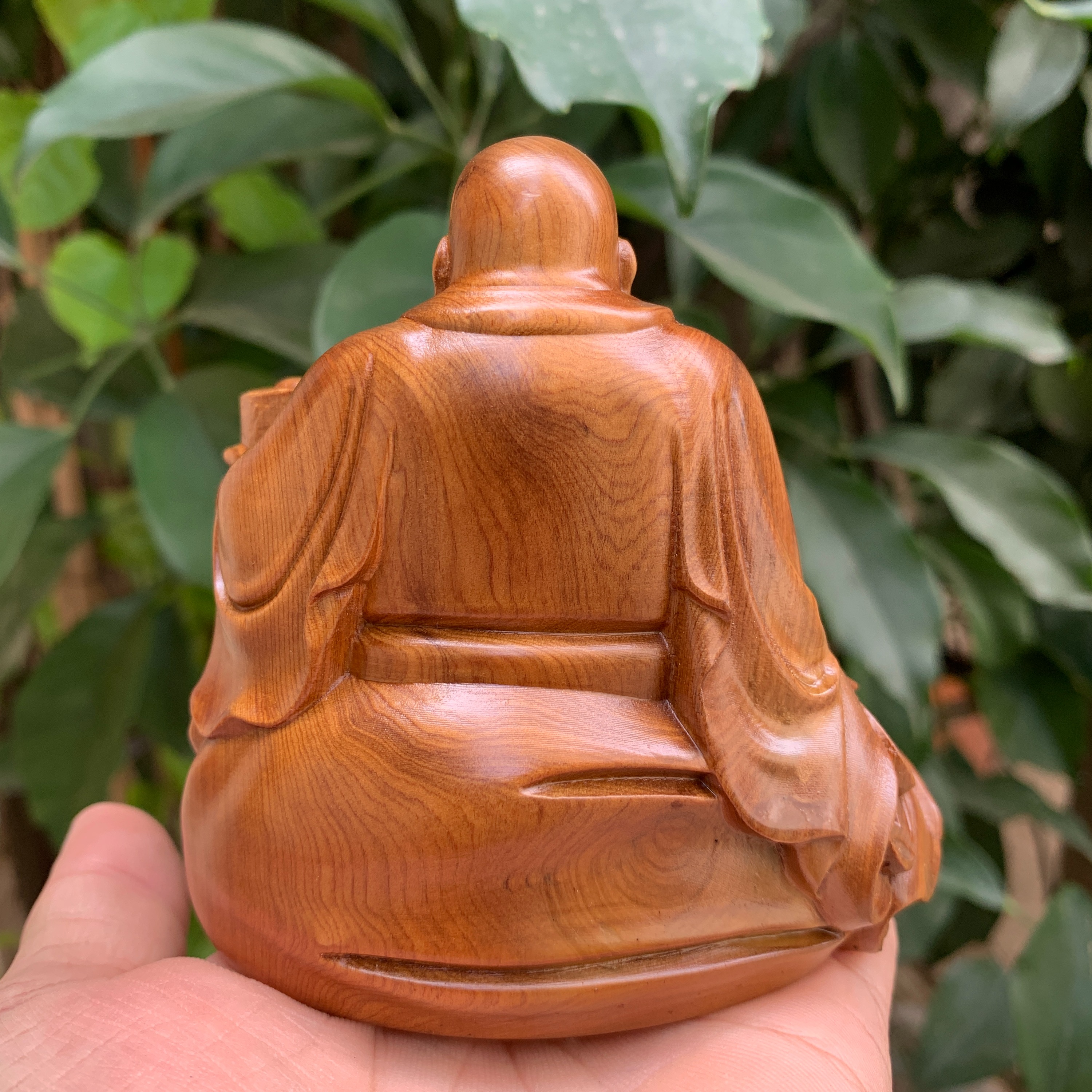 Tượng phật di lặc gỗ bách xanh (Cao 10 ngang 10 sâu 9 cm)