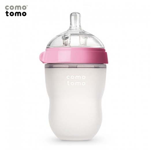 Bình sữa silicone Comotomo 150ml 250ml Xanh Hồng Tặng Tay Cầm