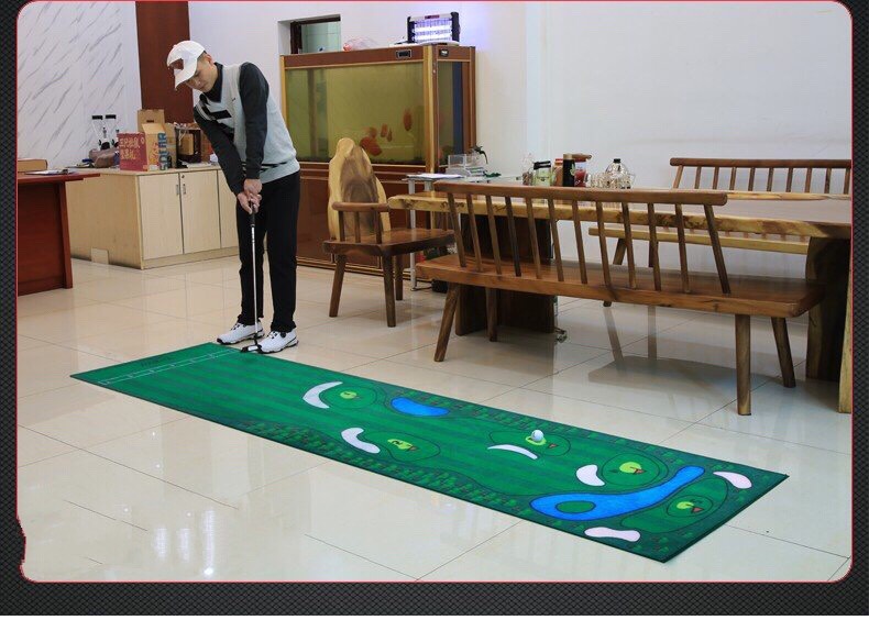 Thảm tập Putting Golf 300x80cm - Golf Putting Green Mat, Golf Practice Training Aid, Foldable Golf Training Mat, Golf Practice Putter Equipment for Indoor
