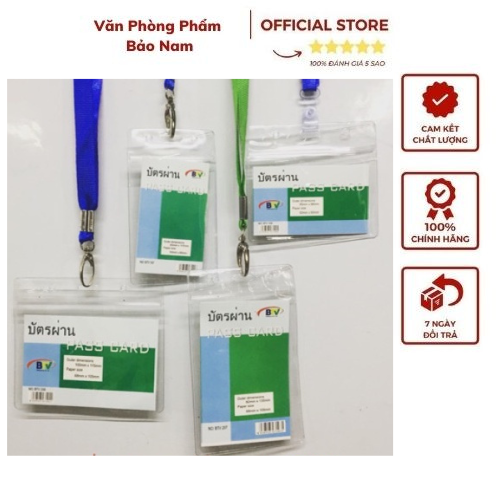 Bộ đeo thẻ( dây + mặt ngang 108 - hoặc dọc 107 - Chất liệu nhựa dẻo Dây lụa đẹp móc nhựa