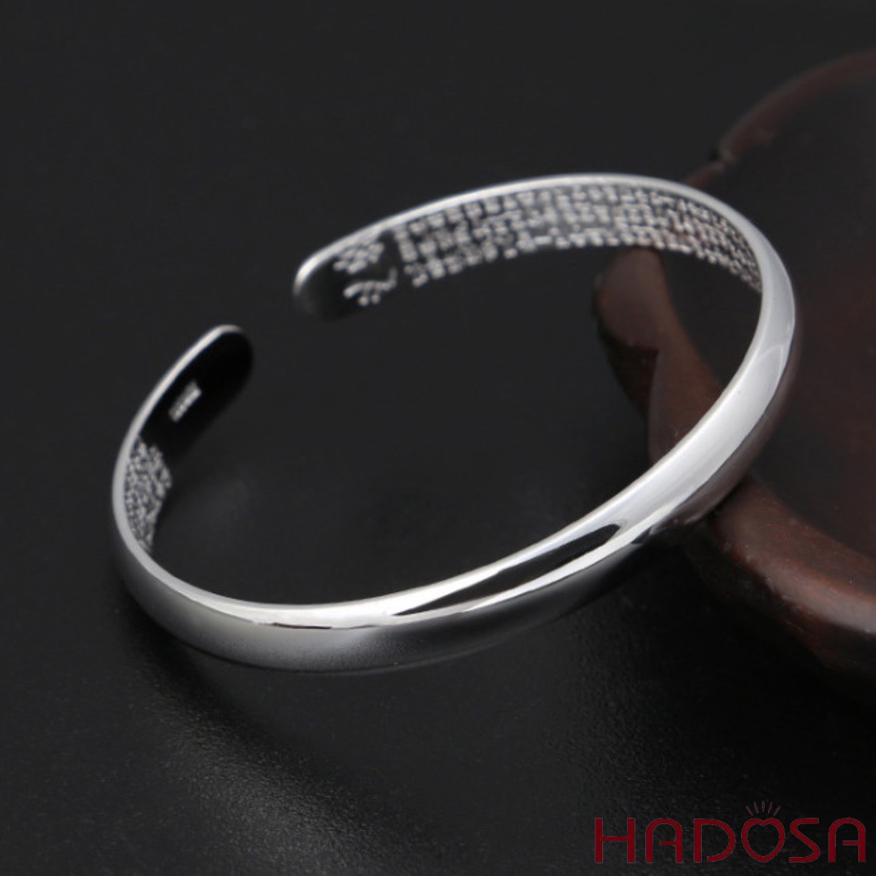 [HCMC] 55x7mm plain silver bracelet