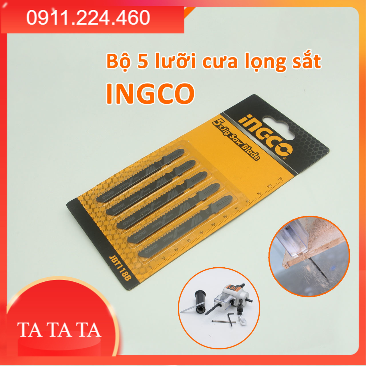 Bộ 5 lưỡi cưa lọng sắt ingco jbt118b 50mm
