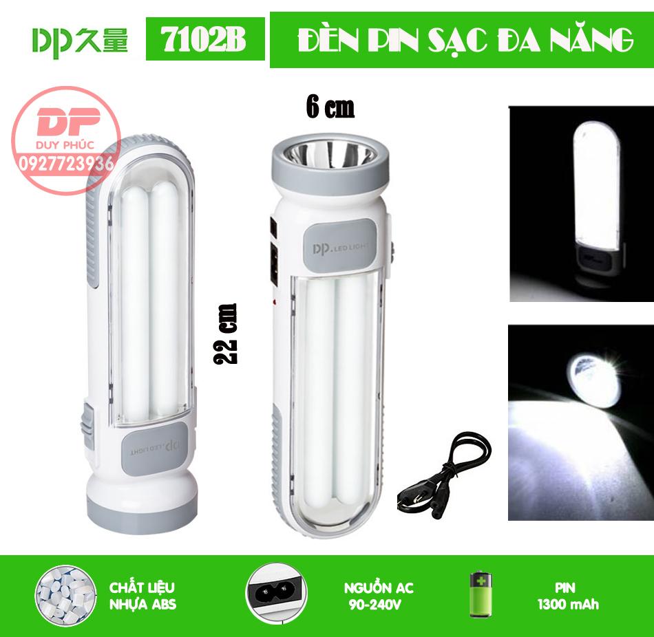 Đèn Pin Cầm Tay ,Đèn Pin Led Sạc Điện Cao Cấp 3 Chế Độ DP 7102b