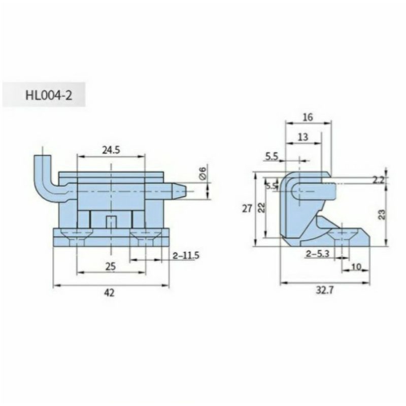 Bản Lề Tủ Điện HL004-2.3 Mạ Đen