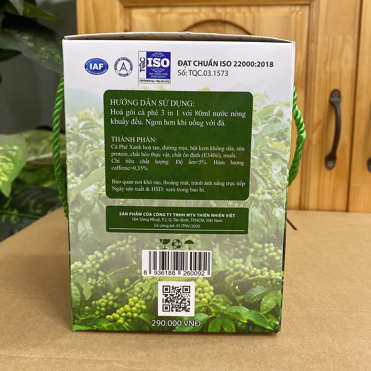 cà phê xanh hộp 30 gói kháng mỡ giảm cân