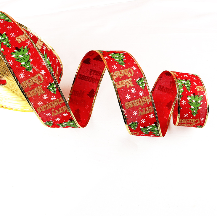 Dây ruy băng vải bố cây thông và chữtrang trí noel giáng sinh