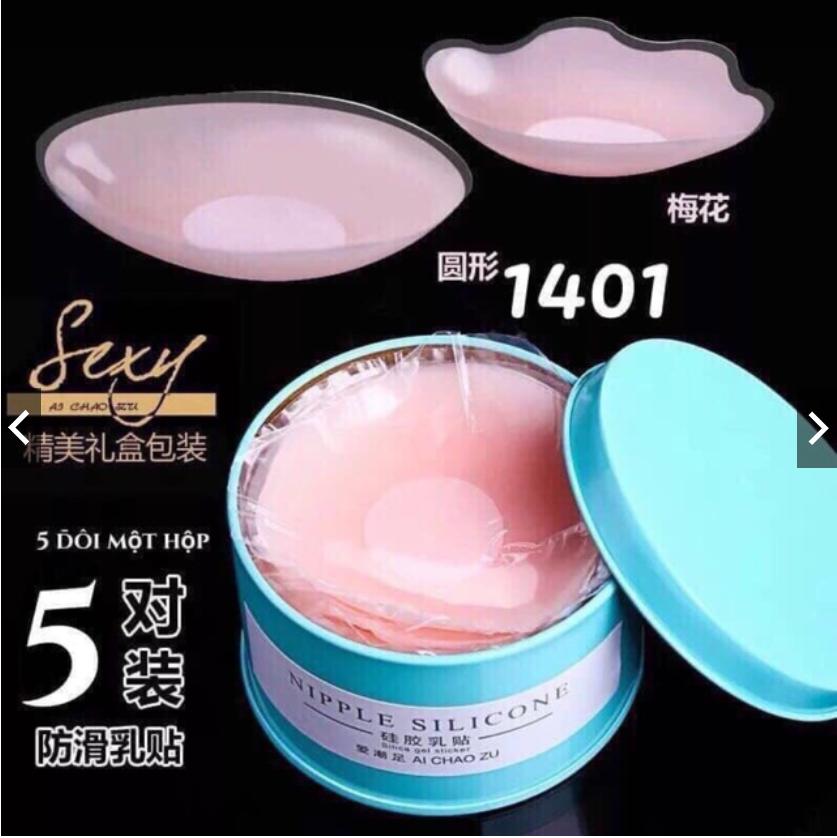 HỘP 10 MIẾNG DÁN NHŨ HOA SILICON SIÊU MỀM 1401 (5 Đôi)
