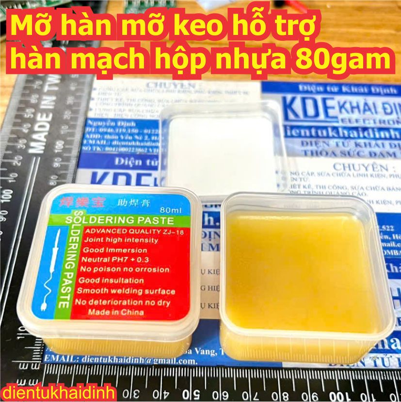 Mỡ hàn mỡ keo hỗ trợ hàn mạch nhanh ăn chì hộp nhựa 80g 150g kde2445