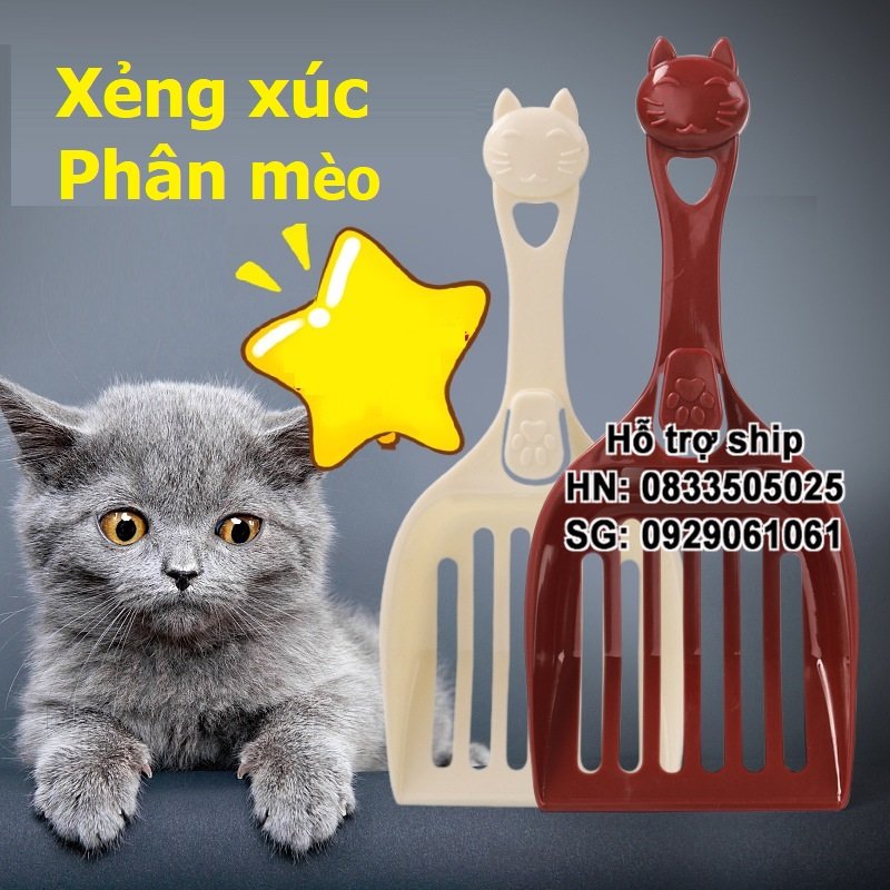 Hanpet - SP442 - Xẻng xúc phân mèo hót cát mèo, xúc phân chó
