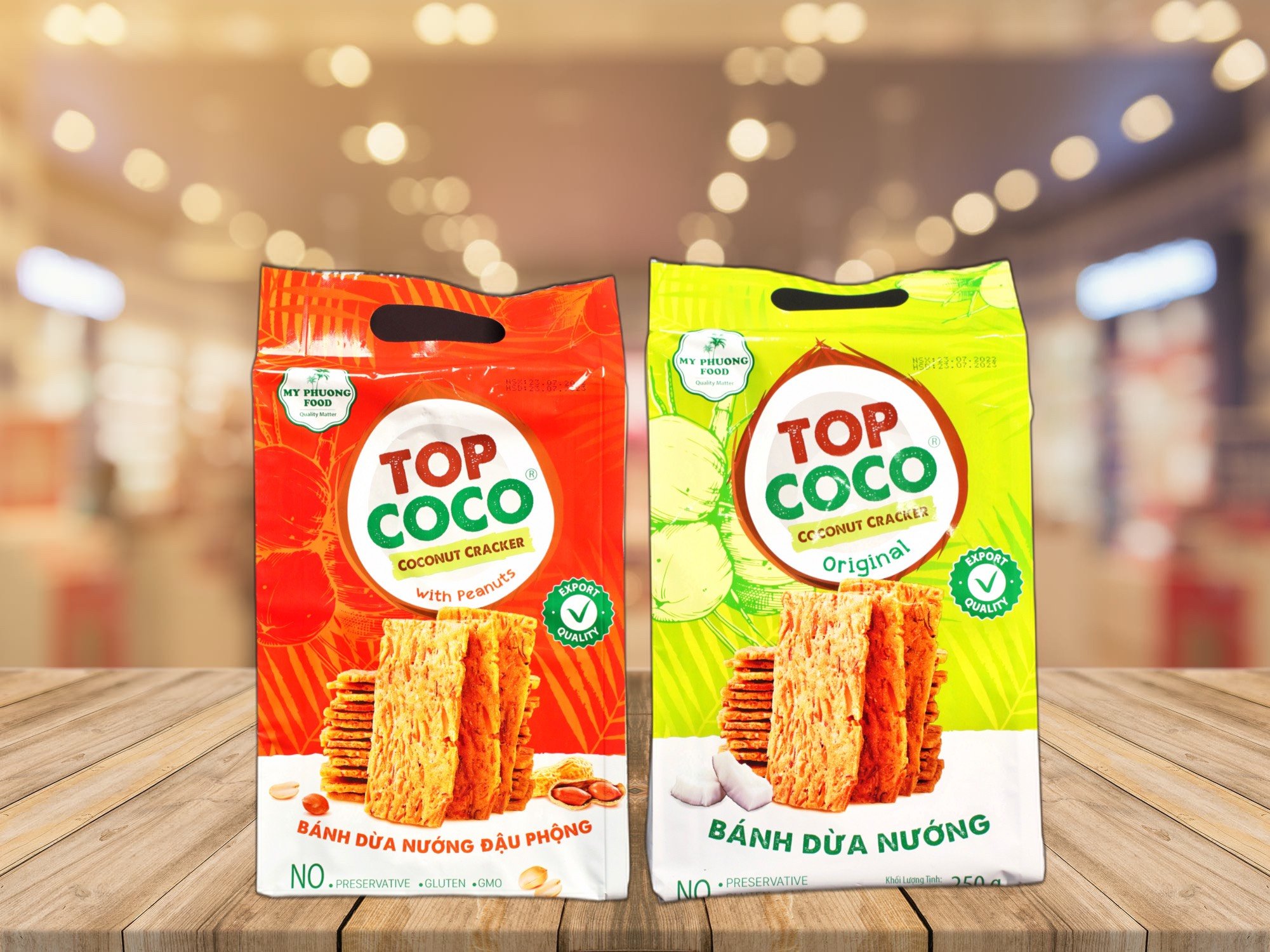 Bánh dừa nướng topcoco đậu phộng 180g