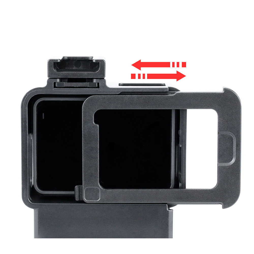 V2 Vlog Case Action Camera Housing Shell Vlogging Cage Frame with Cold Shoe Mount for GoPro Hero 7 6 5 Black for External Microphone & Pro 3.5mm Mic Adapter
