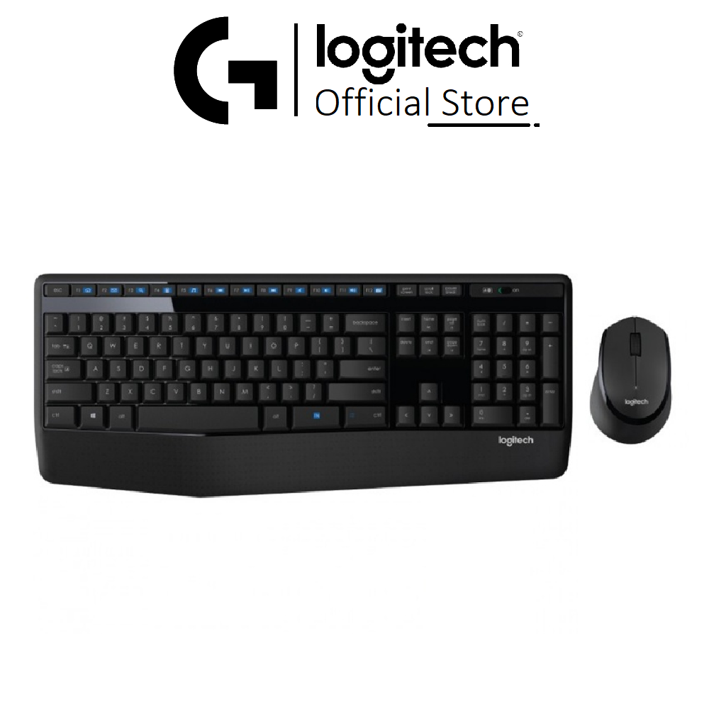 Bàn phím chuột không dây Logitech MK345 kết nối cổng Usb 2.4 GHz, Thiết kế chống đổ tràn, bệ tỳ tay, Full Side - Bảo hành 12 tháng