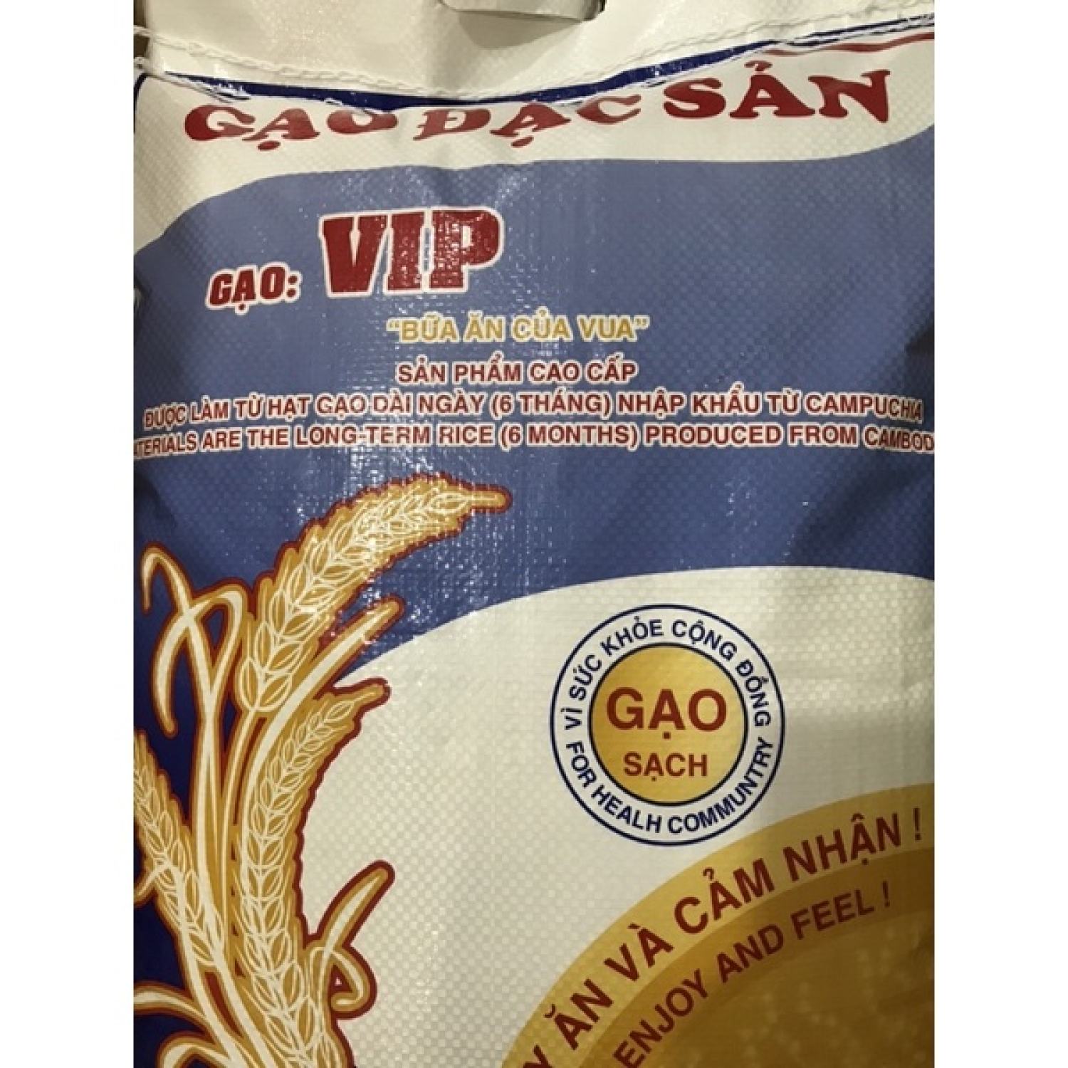 Gạo vip campuchia 10kg dẻo vừa mềm cơm