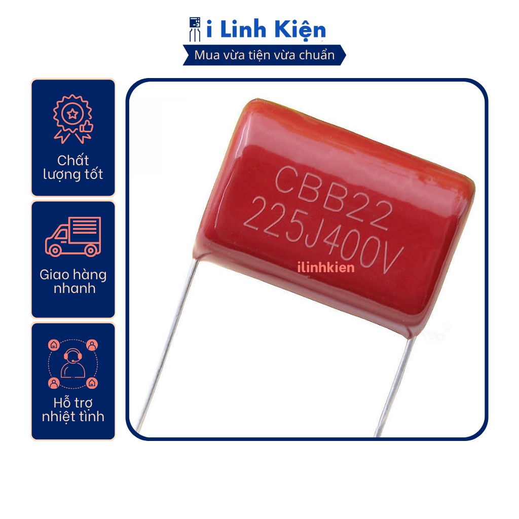 Tụ cbb 225j 2.2uf 400v 25mm
